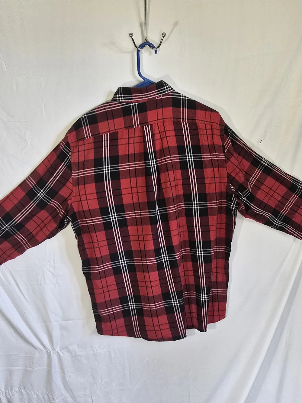Polo by Ralph Lauren Red and Black Plaid Button-Down Shirt with White Accents